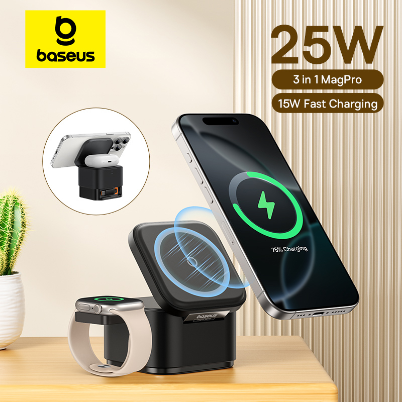 Accessories For Android Tablet - Baseus 3 w 1 Magnetyczna Bezprzewodowa